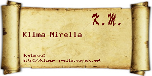 Klima Mirella névjegykártya